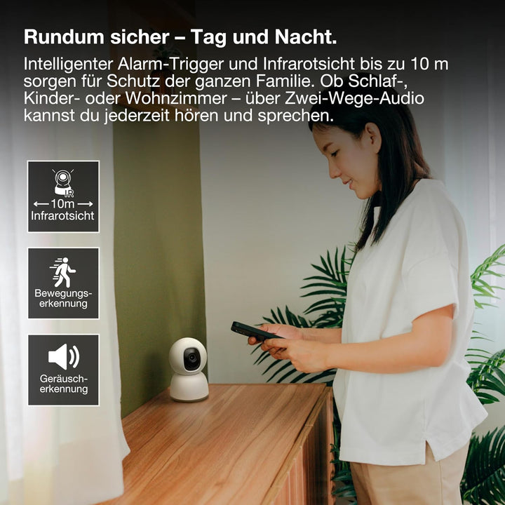 Osram SMART+ WiFi Kamera 360° 4MP 2K QHD, Schwenk-Neige, Nachtsicht 7m, Zwei-Wege-Audio, Alexa kompa