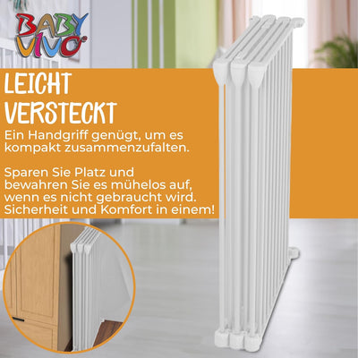 Baby Vivo Kaminschutzgitter 380 cm XXL Kinderlaufgitter Laufstall mit Tür Absperrgitter Ofengitter T