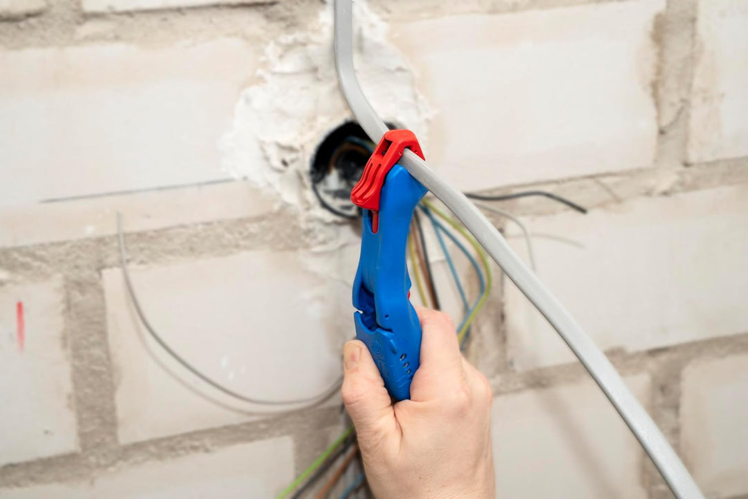 WEICON TOOLS Flach- und Rundkabelmesser, Entmanteler für Flachkabel bis 18 mm & Rundkabel von 6-13 m