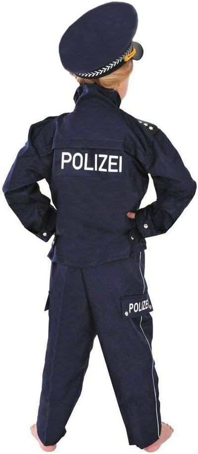 WiMi Polizei Kinder Kostüm 122-128 blau für Fasching Karneval Polizist