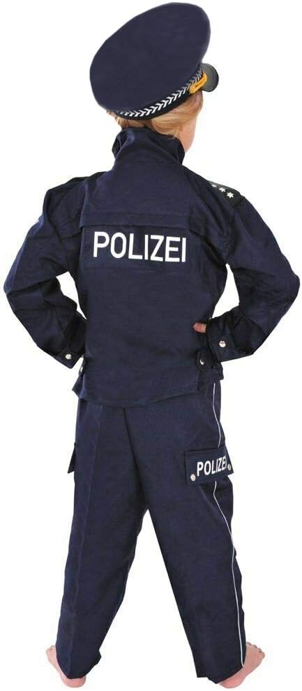WiMi Polizei Kinder Kostüm 134-140 blau für Fasching Karneval Polizist