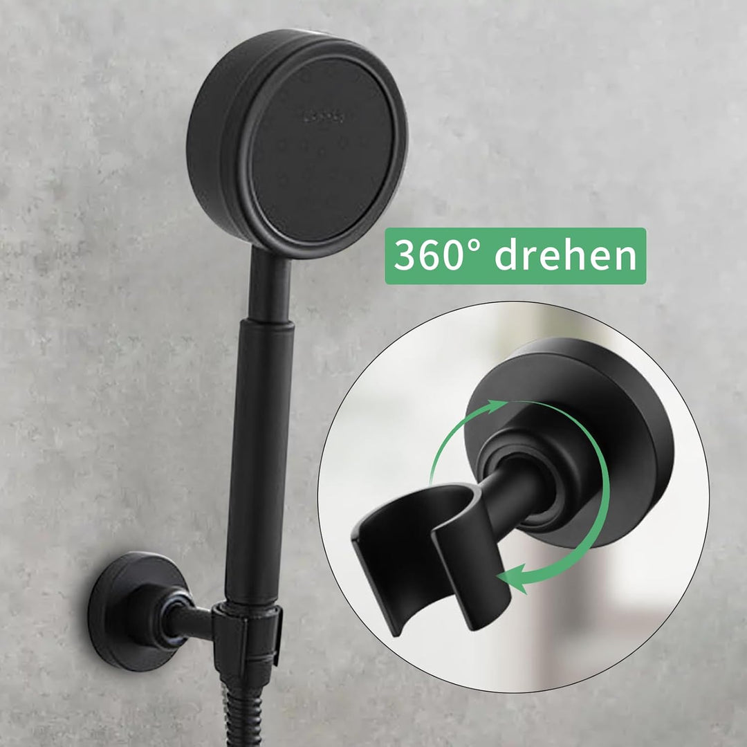 Handbrause Halterung, Verstellbarer Brausehalter, 360° Drehbar Duschkopfhalterung, Universel Edelsta
