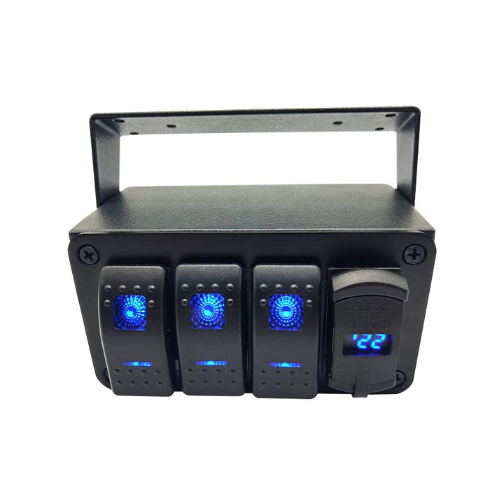 TOTMOX 3 Gang 12V-24V Rocker Switch Panel mit 4.8A Dual USB Fast Charge/Quick Charge 3.0 Ports, Univ