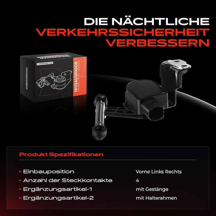 Frankberg Niveau Sensor für A1 Altea Ibiza IV Leon Toledo III Octavia II Superb II Yeti EOS Golf J-e