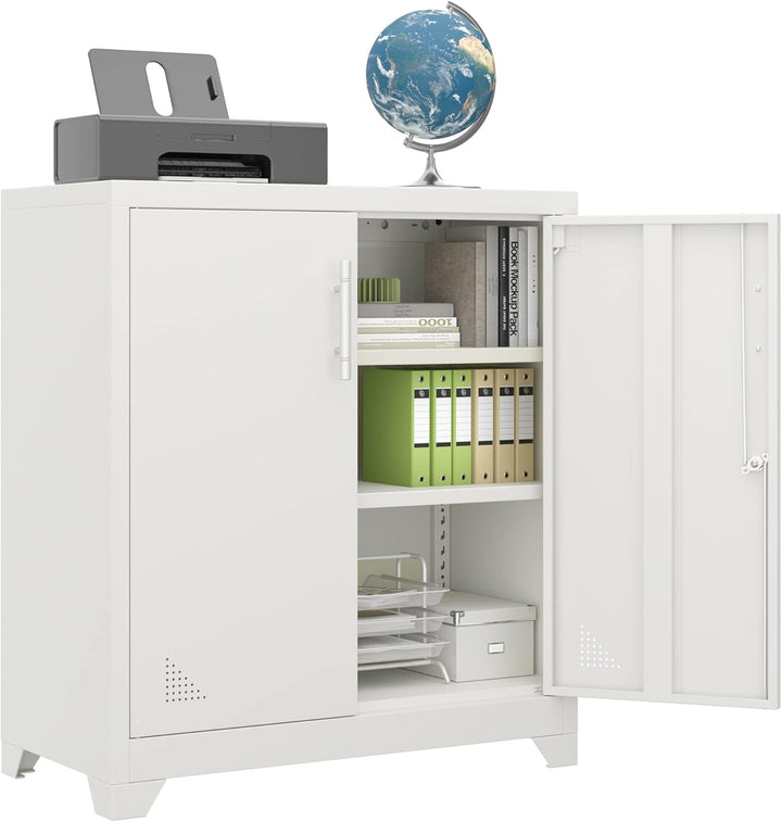 YITAHOME Büroschrank Abschliessbarer Aktenschrank 3-stöckiger Aufbewahrungsschrank Metall Aktenschra