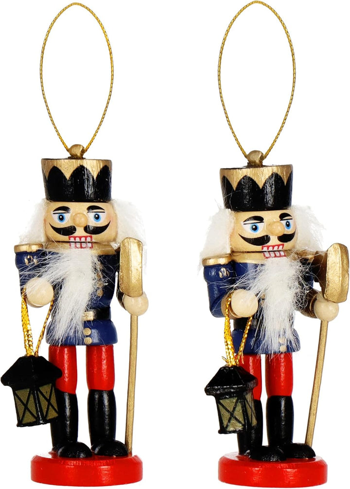 SPRINGOS Weihnachten Weihnachtsbaumanhänger Nussknacker Ornament Holzfigur 6 Stück 8 cm Christbaumsc