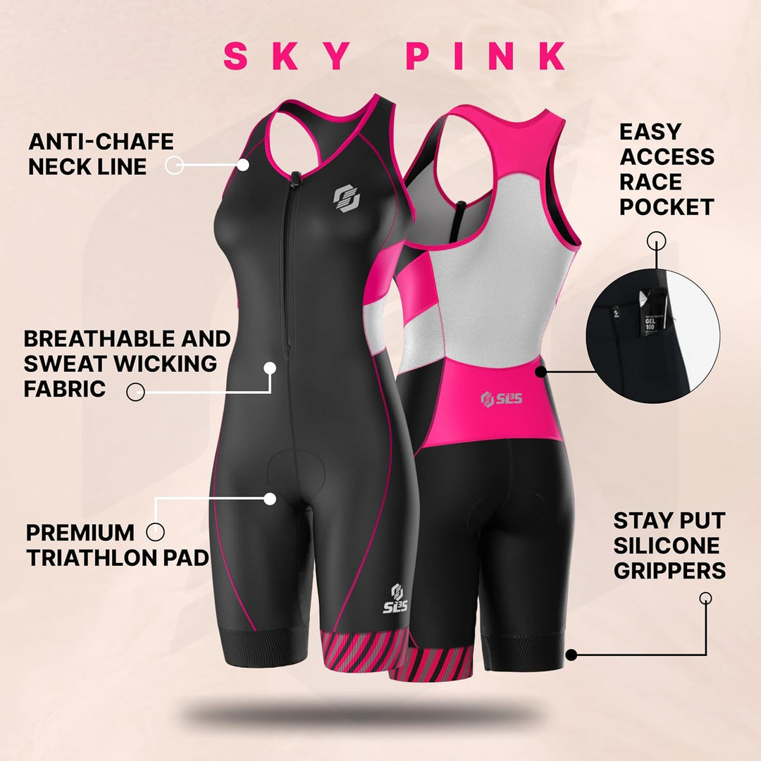 SLS3 Triathlon Anzug für Damen | Triathlonanzug | Trisuit | Triathlon Einteiler | FX Solid Schwimman