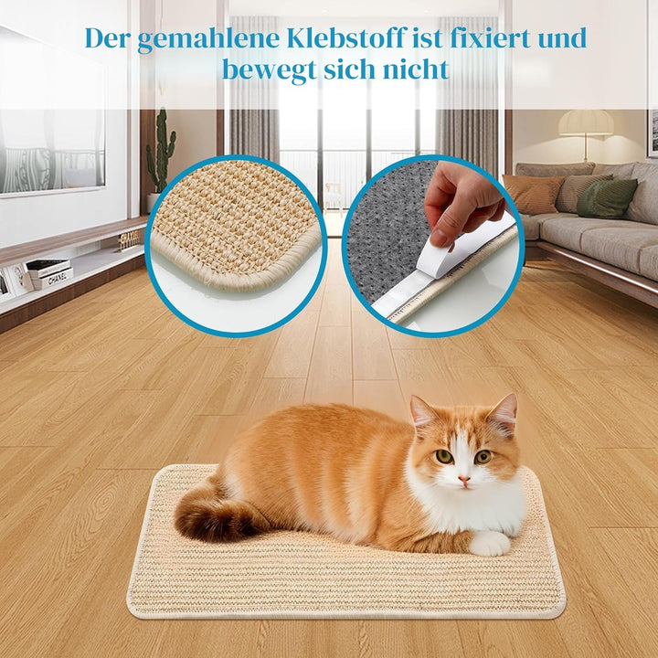 3 Stück Kratzmatte Katze Set,Robust und langlebig,Kratzbretter Katze Sisal,50x25cm,Katzen Kratzbrett