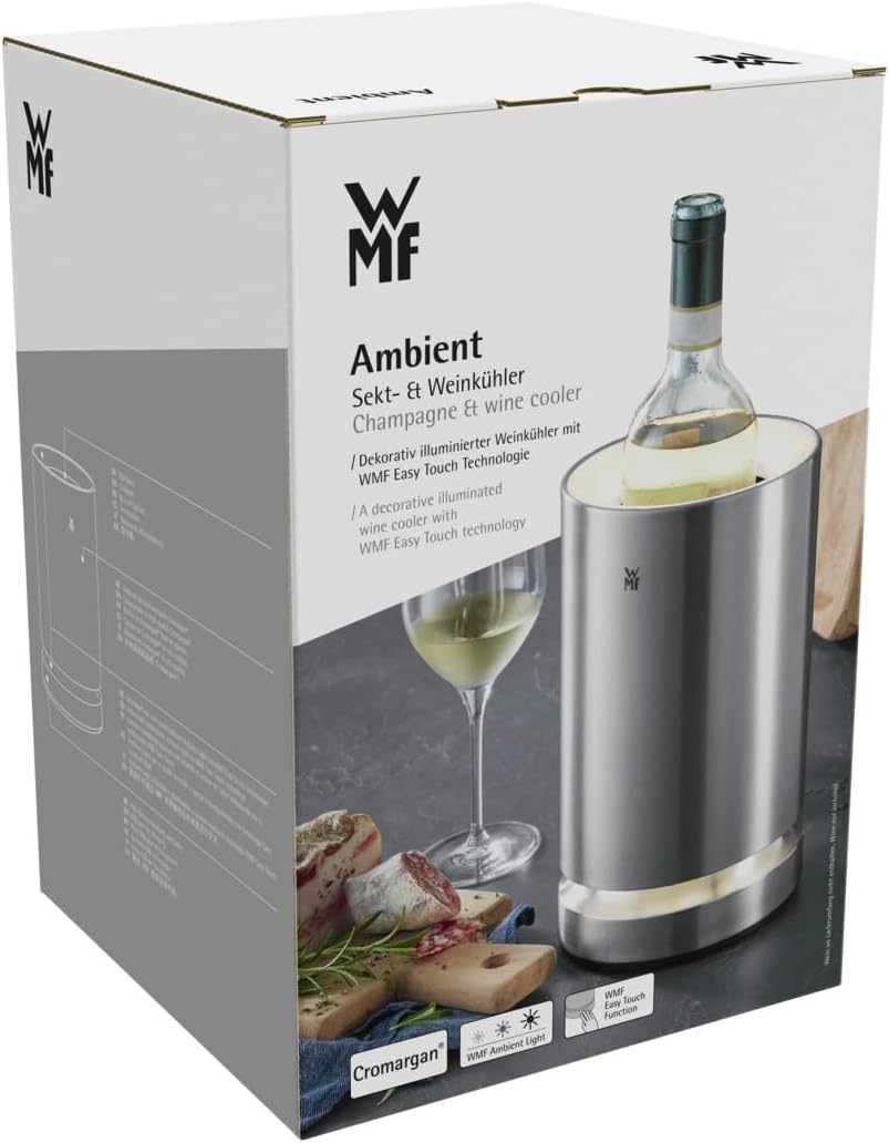 WMF Ambient Flaschenkühler elektrisch, Sekt oder Weinkühler elektrisch, Kühlmanschette, LED-Beleucht