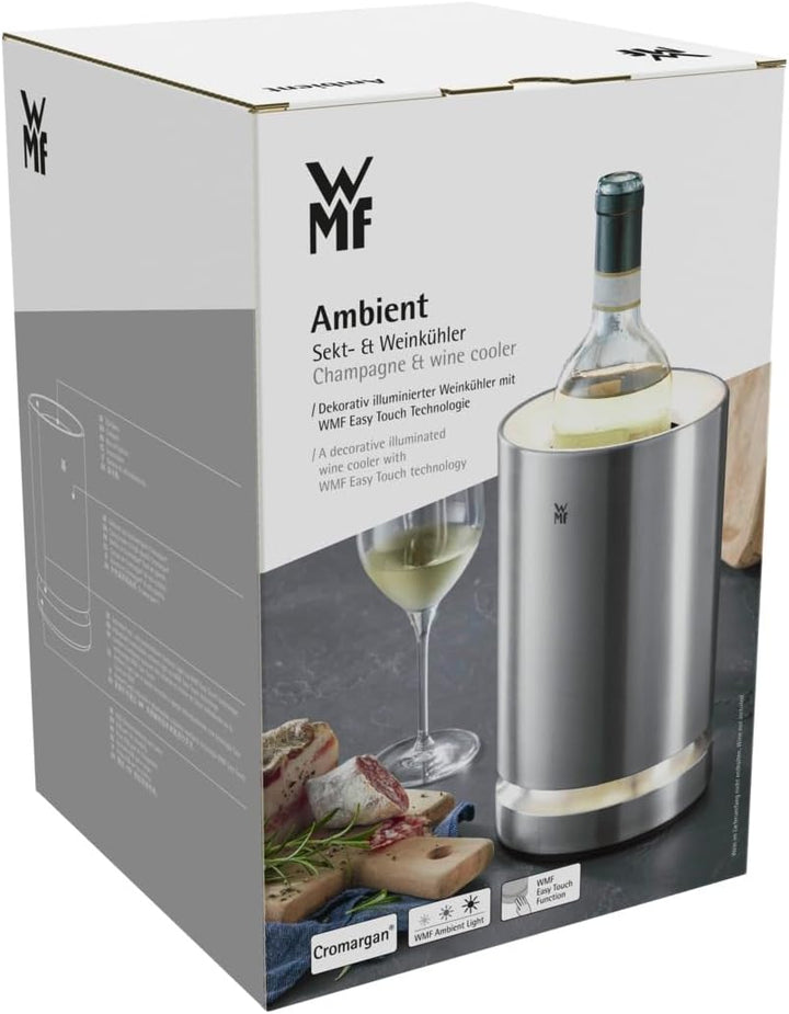 WMF Ambient Flaschenkühler elektrisch, Sekt oder Weinkühler elektrisch, Kühlmanschette, LED-Beleucht