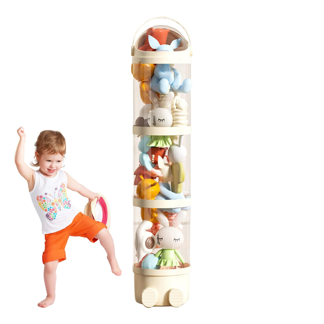 Plüschtier Aufbewahrungsröhre - 162 cm Spielzeugbehälter | Transparenter Puppen Organizer 4-Etagen m
