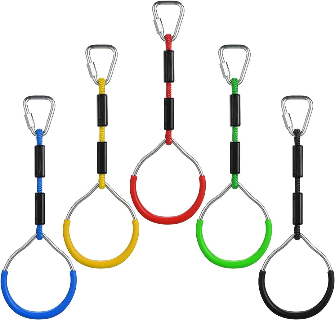 PELLOR Kinder Klettern Ringe, Multifunktions Turnringe, Multifunktions Trapeze Schaukel mit Kunststo
