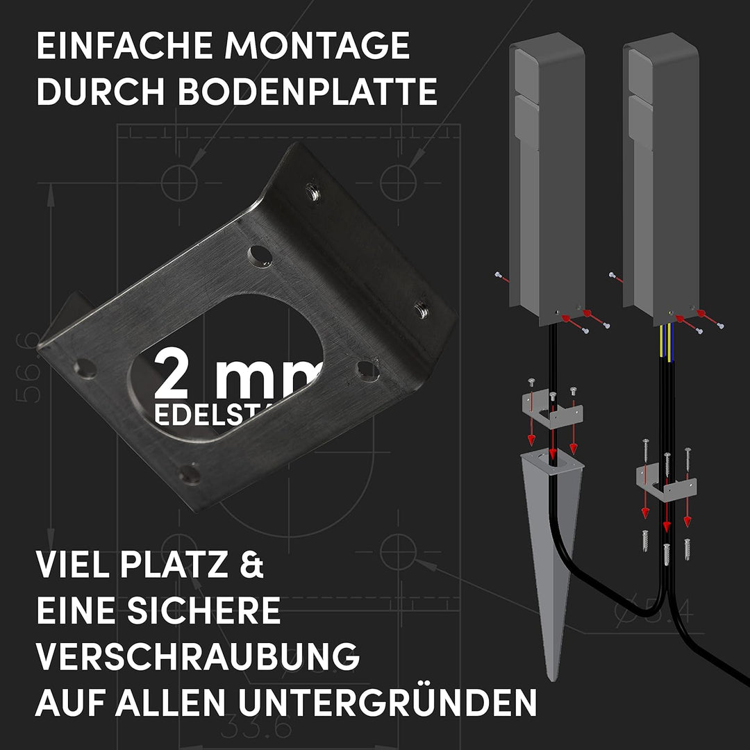 MG-Elektro Steckdosensäule 4fach (Corten) | Aussensteckdose wetterfest IP55, Rost, Modernes Design &amp;