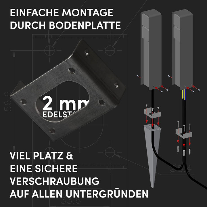 MG-Elektro Steckdosensäule 4fach (Corten) | Aussensteckdose wetterfest IP55, Rost, Modernes Design &amp;