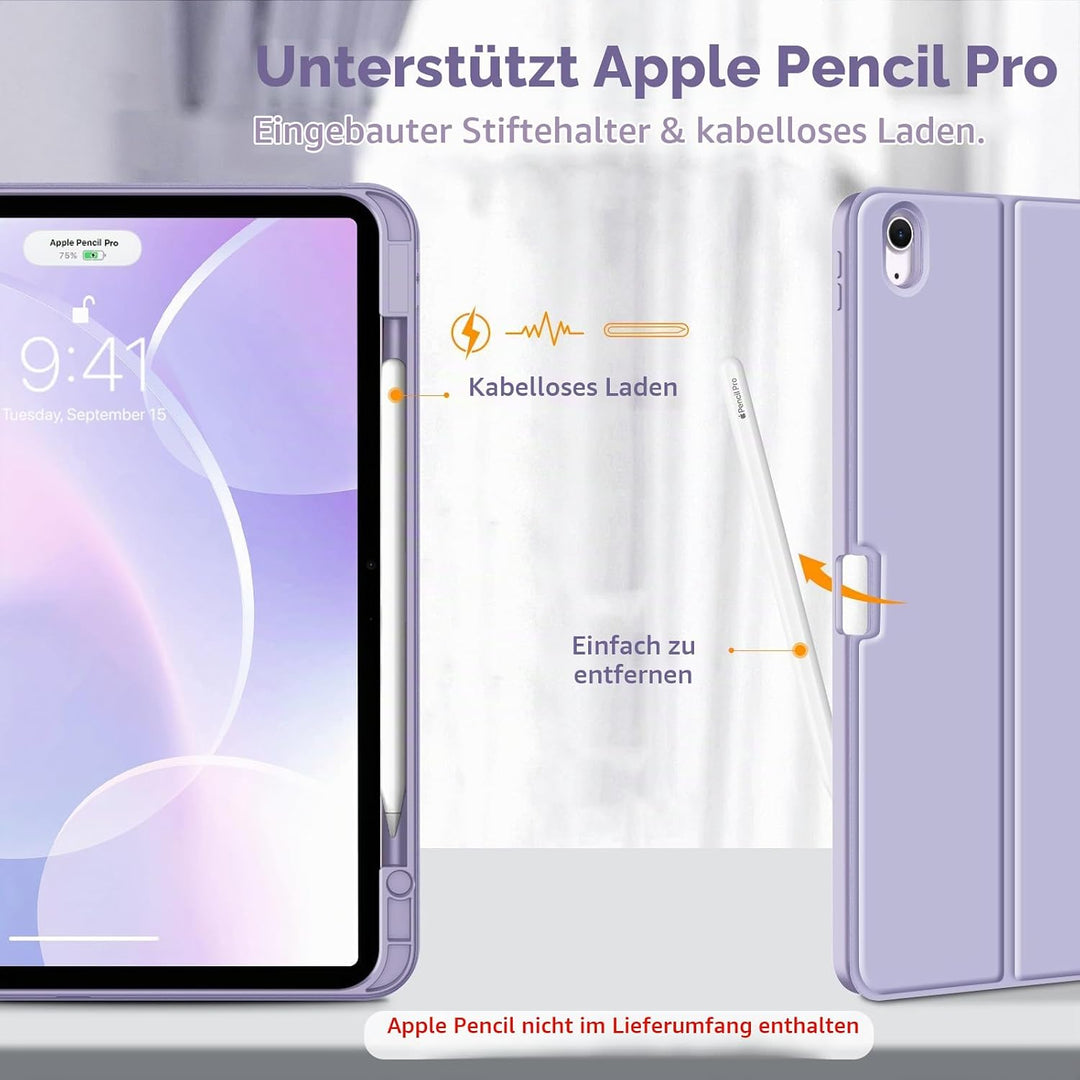 FINTIE Hülle mit Tastatur für iPad Air 13 Zoll M4/M3/M2 (2026/2025/2024), Soft TPU Rückseite Gehäuse