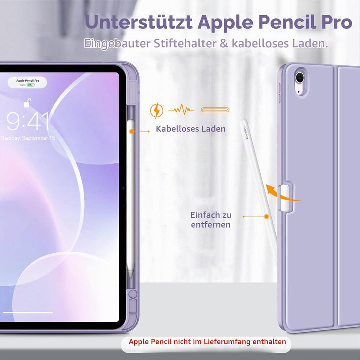 FINTIE Hülle mit Tastatur für iPad Air 13 Zoll M4/M3/M2 (2026/2025/2024), Soft TPU Rückseite Gehäuse