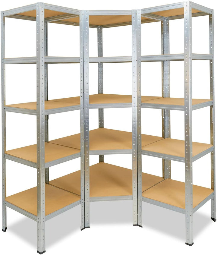 shelfplaza® 180x70x40cm Home Eckregal Schwerlast verzinkt/Metallregal Stehend 5 Böden je 175kg Tragk