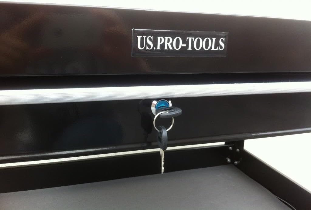 US PRO TOOLS Werkzeug Warenkorb Werkzeug Trolley Workstation Tool Box Cabinet schwarz glänzend mit a