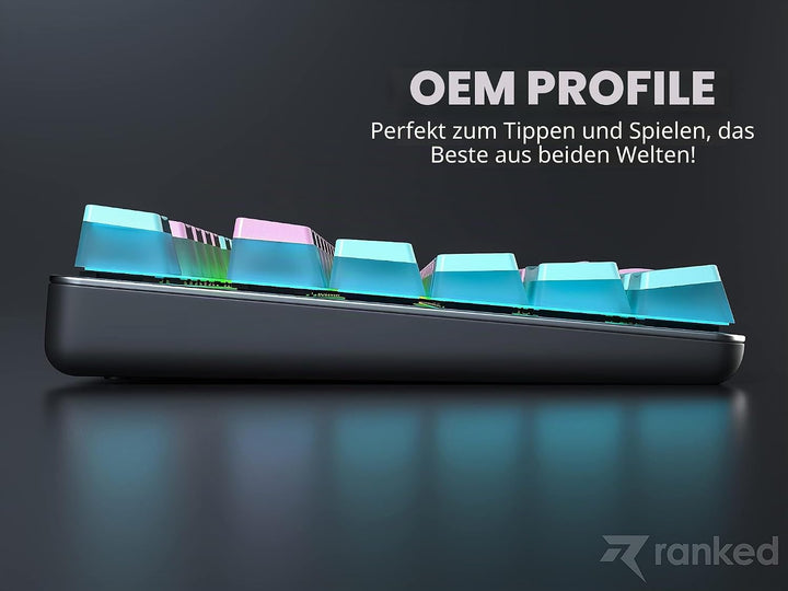 Ranked Pudding PBT-Tastenkappen | 112 Double Shot Transluzent ANSI US- und ISO-Layout | OEM-Profil f