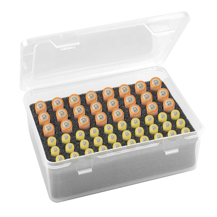 Batterie Aufbewahrungs Organizer, Dedizierten Batteriebox für 54 AAA AA Batterien, Sichere Lagerung,