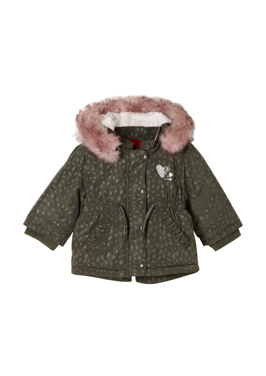 s.Oliver Junior Baby-Mädchen 405.12.009.16.151.2039694 Daunenmantel, Khaki AOP, 80