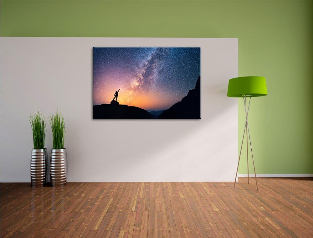 Sternenfänger Milchstrasse, Format: 100x70 auf Leinwand, XXL riesige Bilder fertig gerahmt mit Keilr