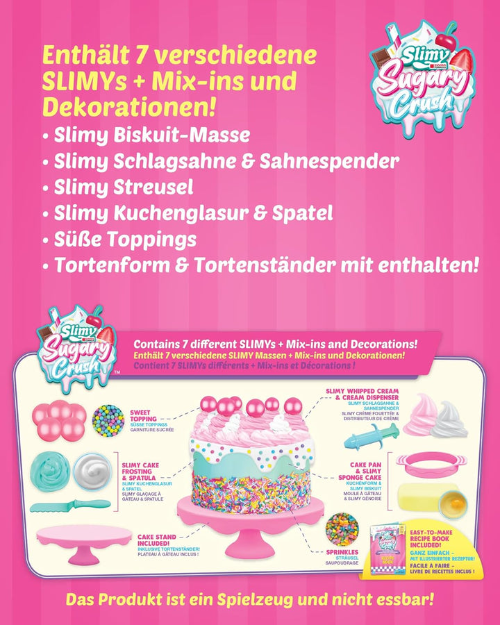 SLIMY Sugary Crush - Party Caakery, Slime und Knete Kreativ-Set, Backspiel zum selber Mischen, Forme