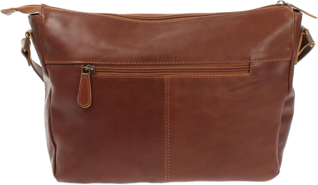 LECONI Umhängetasche Leder Schultertasche Damentasche natur weiche Ledertasche Handtasche für Damen