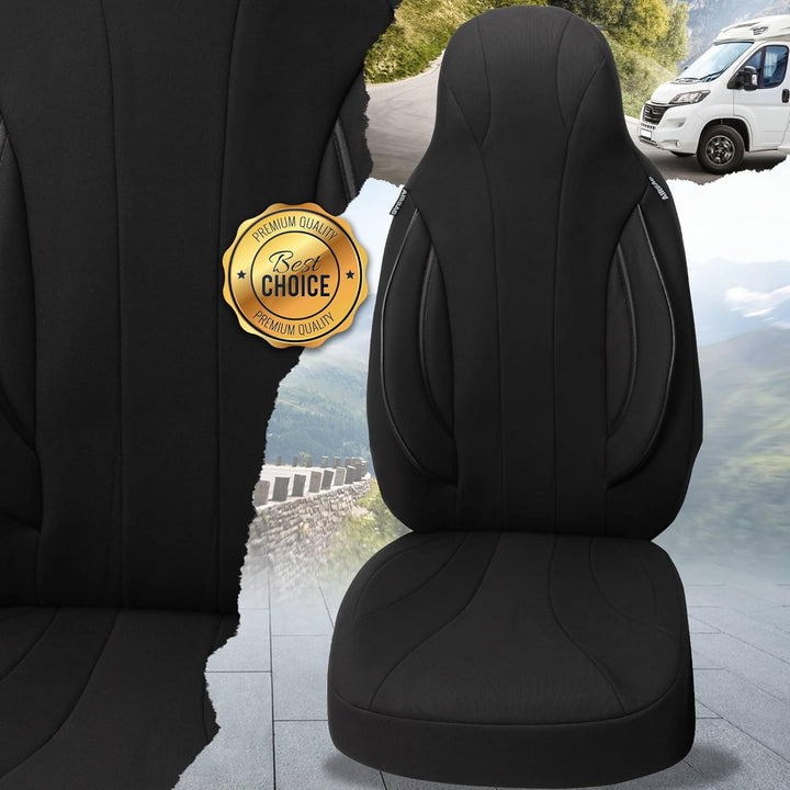 BREMER SITZBEZÜGE Wohnmobil Schonbezüge für FIAT Ducato 250 Cruiser Line 640 WPL403 WPL403 - Schwarz