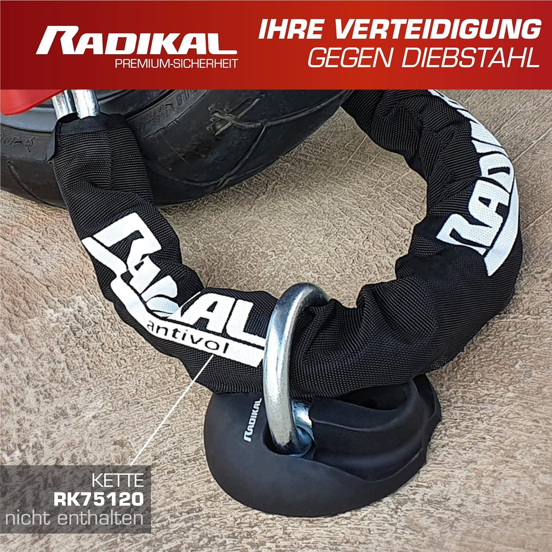 RADIKAL RK54 Wandanker Bodenanker für Motorrad, Wohnwagen, Anhängergarage, hochfester Stahl mit Schw