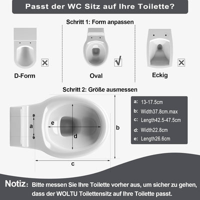 WOLTU Toilettendeckel mit Absenkautomatik, WC Sitz O Form, Klodeckel mit Mosaik-Motiv, Klobrille Toi