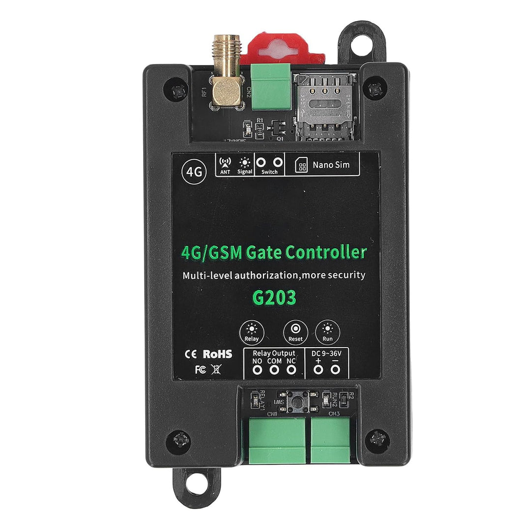 GSM-Toröffner, G203 GSM-Toröffner mit 3G 4G Garagentor-Zugangs-Fernsteuerung, DC9-36V, Unterstützung