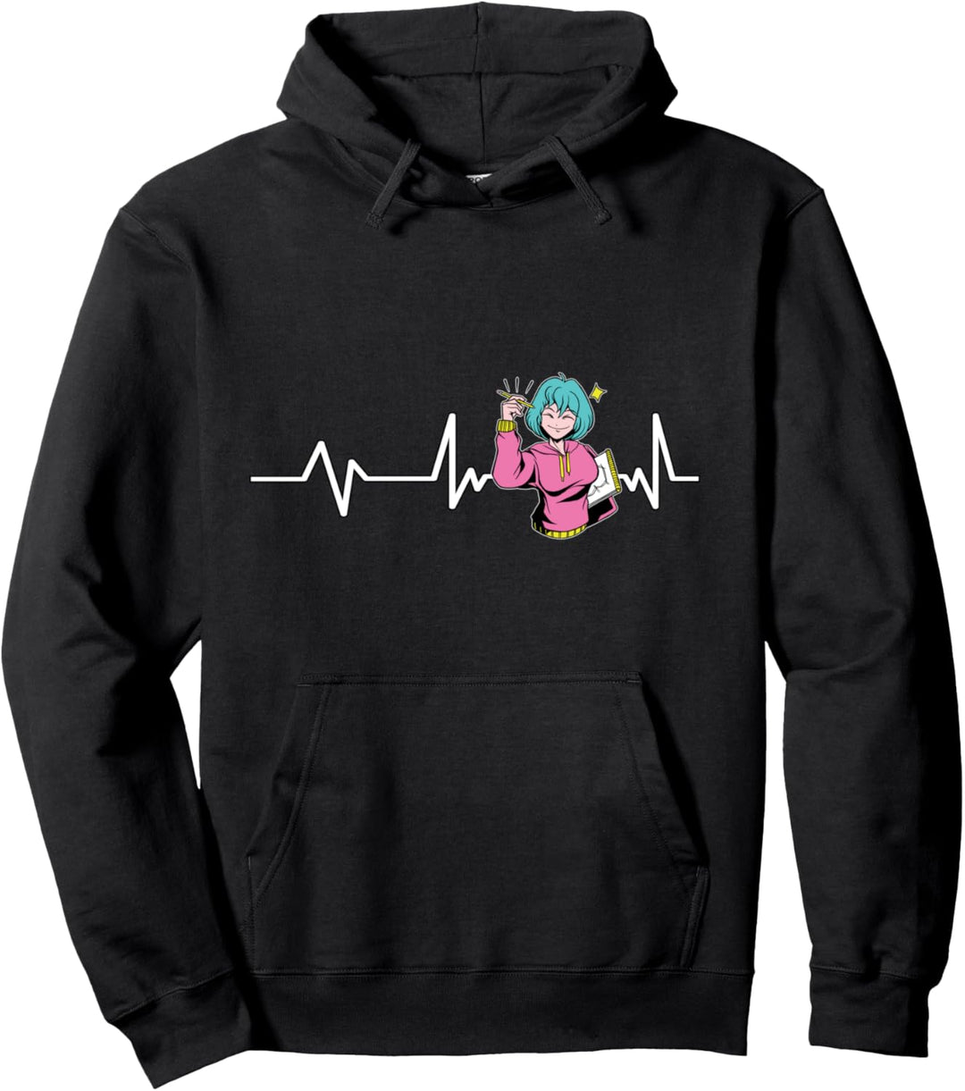 Anime und Skizzieren Herzschlag Anime Geschenk Anime Pullover Hoodie