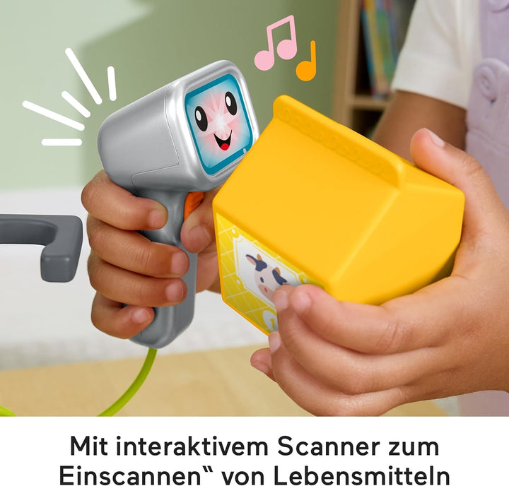 Fisher-Price Lernspielzeug für Kleinkinder Lernspass Meine erste Spielkasse, Kaufladen mit 20 Teilen