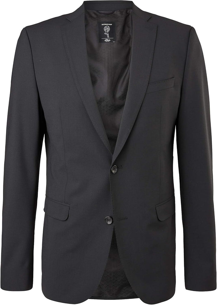 s.Oliver BLACK LABEL Herren Business-Anzug Jacke 160.11.899.15.153.2053723 25 Schwarz, 25 Schwarz