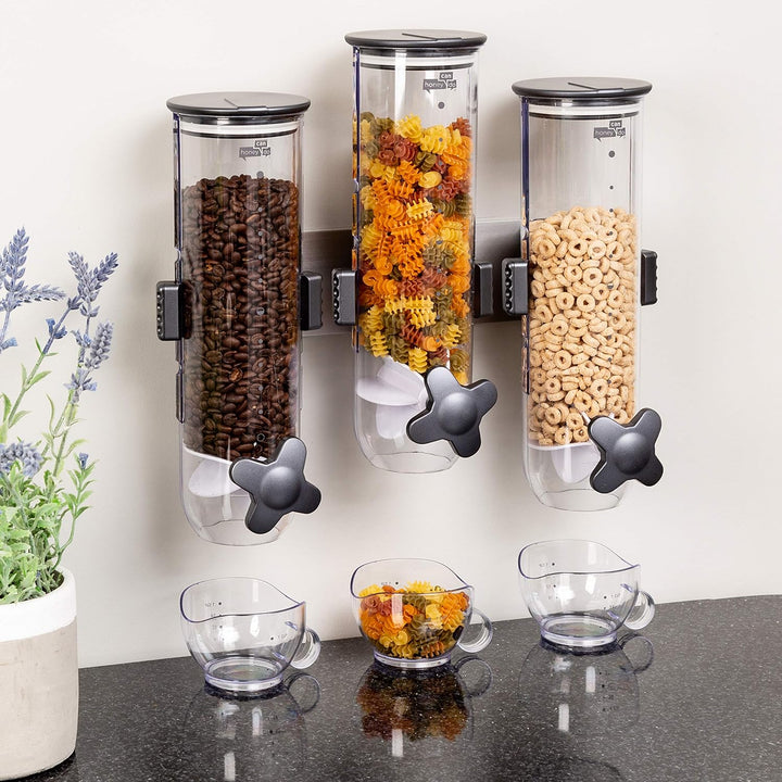 Honey Can Do Zevro KCH-06139 Indispensable SmartSpace Wall Mount Triple Dry-Food Dispenser by ZevrO