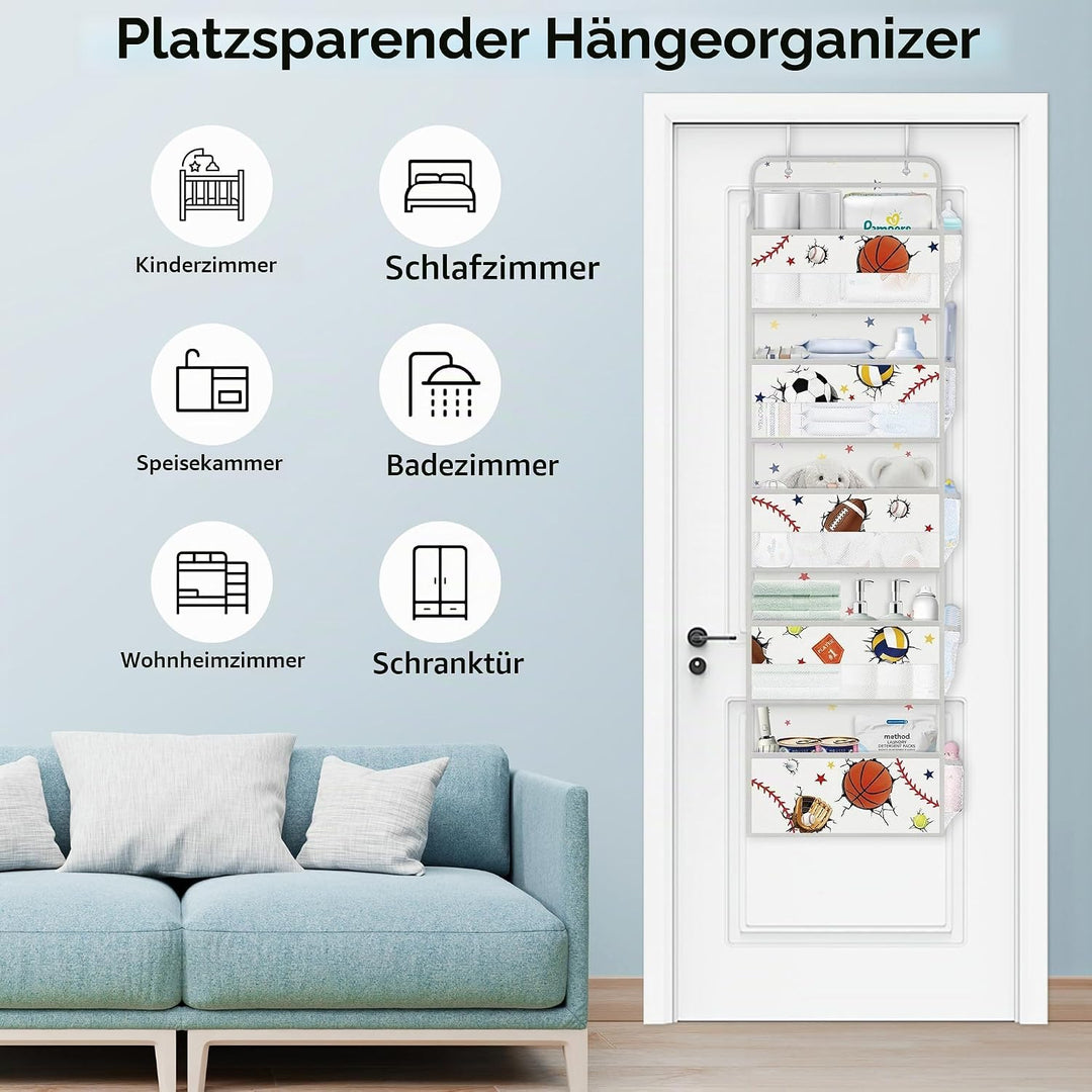 Clastyle Ball Tür Hängeaufbewahrung Sterne Hängeorganizer für Camping Bad Schrank Schlafzimmer Junge