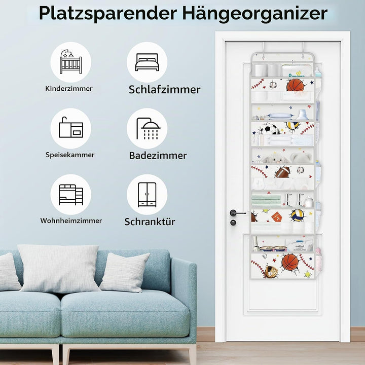 Clastyle Ball Tür Hängeaufbewahrung Sterne Hängeorganizer für Camping Bad Schrank Schlafzimmer Junge