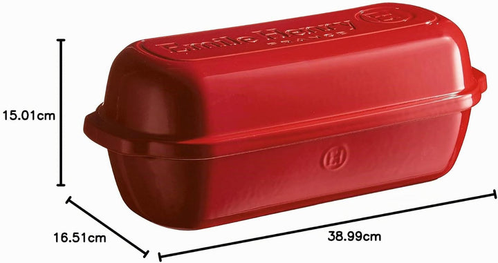 Emile Henry 349503 - Rustikale Brotform aus Keramik, Rot (Grand Cru), 39 x 16,5 x 15 cm Grand Cru Si