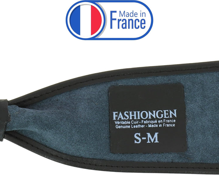 FASHIONGEN - Echtem Rindsleder Vollnarbenleder Obi Gürtel für Damen, Bindgürtel, CASSIANE S-M Blau M