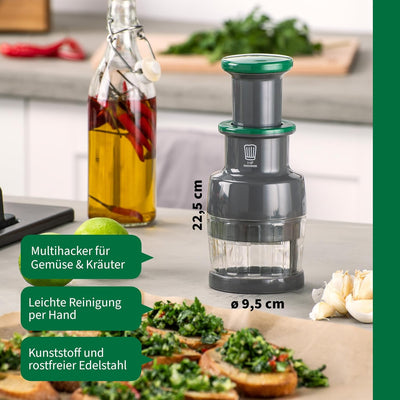 Chefkoch Gemüseschneider 2-teilig – Multihacker zum Zerkleinern von Zwiebeln, Gemüse, Kräuter & Co.