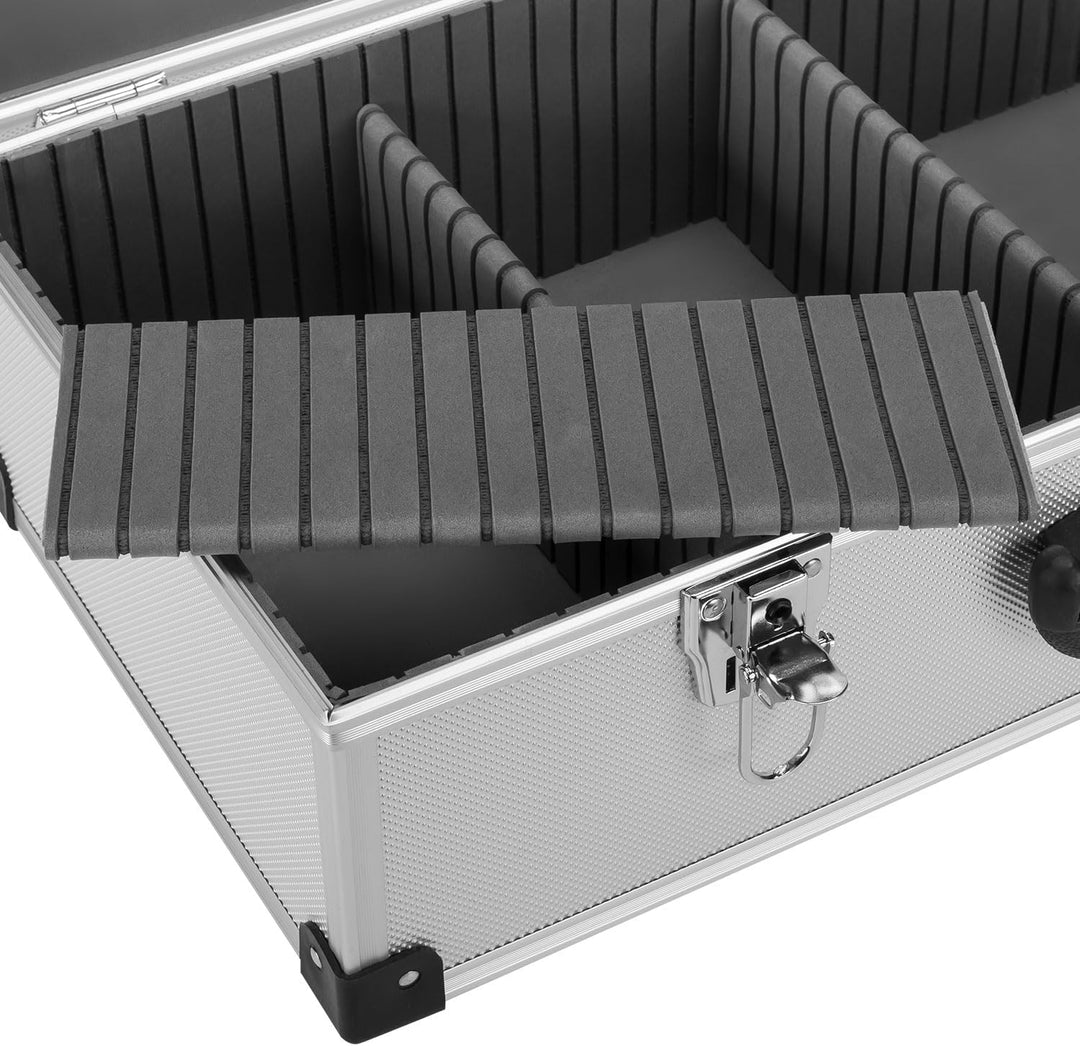 anndora CD Koffer für 80 Standard CD Cases - 56,5 x 29 x 18,5 cm - Silber 80 CD's silber, 80 CD's si
