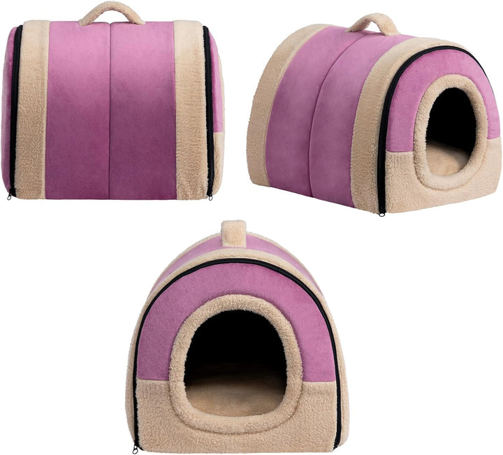 Hollypet Katzenbett Kleines Hundebett, 2-in-1 Faltbare Haustierbett für Katzen &amp; Kleine Hunde, Warme