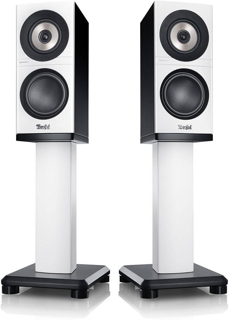 Teufel Definion 3S Weiss/Schwarz Stereo Lautsprecher Musik Sound Hochtöner Mitteltöner Bass Speaker