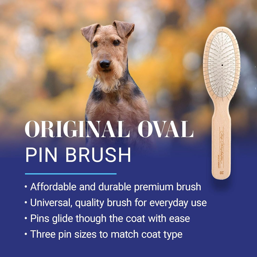 Chris Christensen Oval Pin Brush Original for Pets 20mm braun 20mm, braun 20mm