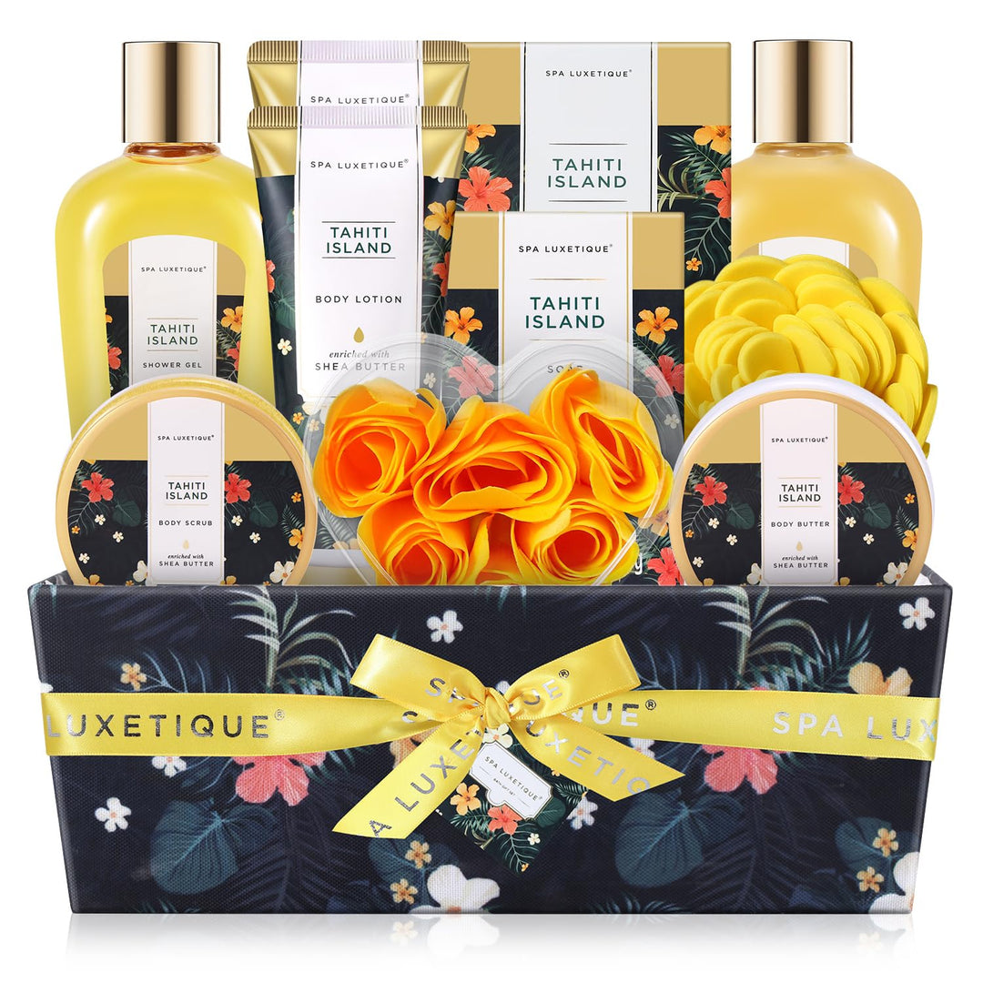 Spa Luxetique Geschenke für Frauen-12tlg Tahiti Insel Bade Geschenkset mit ätherischem Öl, Weihnacht