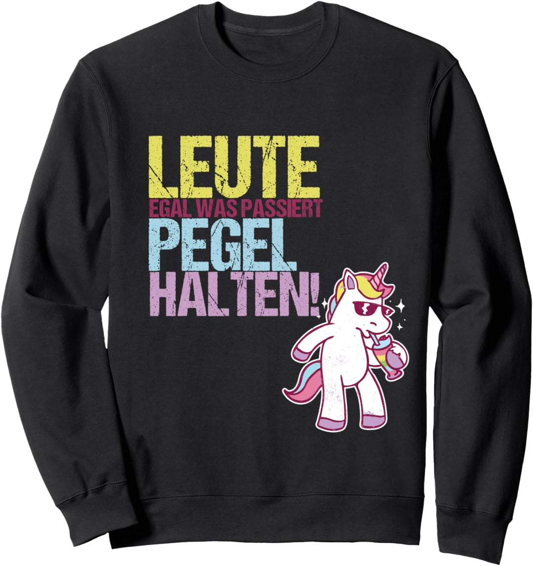 Leute Pegel Halten Einhorn Junggesellenabschied Saufen Suff Sweatshirt