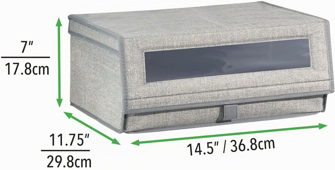 mDesign 4er-Set Schuhaufbewahrung aus Kunstfaser (gross) - stapelbare Schuhbox mit Sichtfenster, Kle