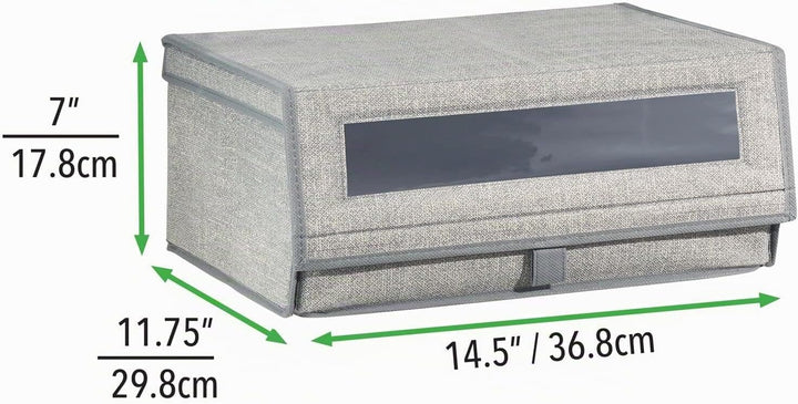 mDesign 4er-Set Schuhaufbewahrung aus Kunstfaser (gross) - stapelbare Schuhbox mit Sichtfenster, Kle