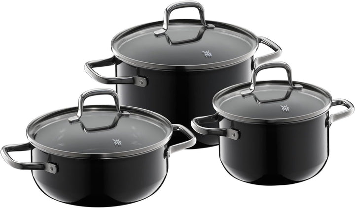 WMF Fusiontec Essential Topfset Induktion 3-teilig, Kochtopf Set mit Glasdeckel, Induktions Töpfe Se